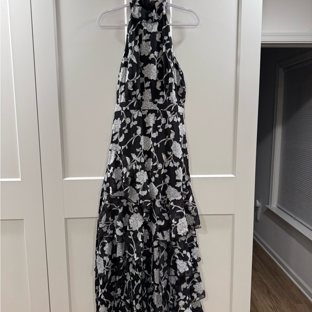 New York & Company Black and White Floral Maxi Dress